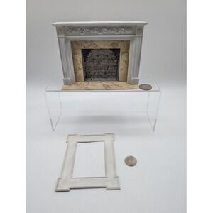 1:12 Miniature Dollhouse Fireplace Mantel Ornate Floral Carving Victorian Hearth